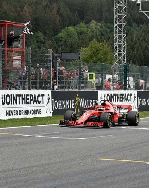 A Spa il tedesco della Ferrari ha ridotto a 17 punti il ritardo da Lewis Hamilton, leader del Mondiale